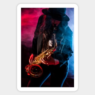 Sax Lady Sticker